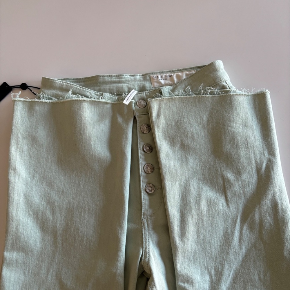Rag & Bone W 27 Mint Color Casey High-Rise Ankle-Flare Pants/Jeans Raw Hem NWT - Picture 11 of 16